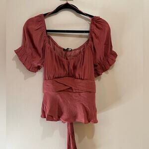 Mauve Structured Cap Sleeve Top in Size XL